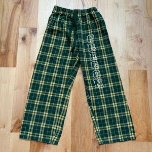 University of Oregon Ducks Plaid Green Yellow Flannel Pajamas